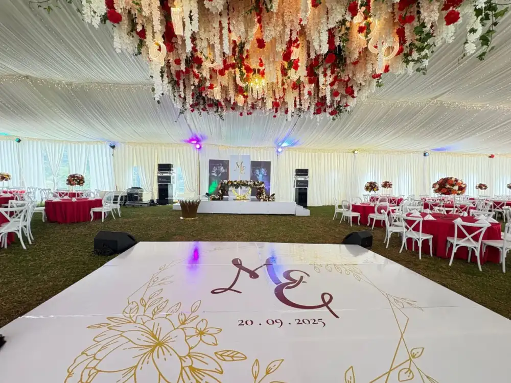 Elegant wedding reception setup details